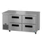 Side Mount Refrigerator, Two Section Undercounter, Stainless Drawers