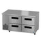 Side Mount Refrigerator, Two Section Undercounter, Stainless Drawers
