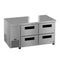 Side Mount Refrigerator, Two Section Undercounter, Stainless Drawers