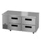 Side Mount Refrigerator, Two Section Undercounter, Stainless Drawers
