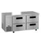 Side Mount Refrigerator, Two Section Undercounter, Stainless Drawers