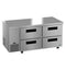 Side Mount Refrigerator, Two Section Undercounter, Stainless Drawers