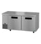 Side Mount Refrigerator, Two Section Undercounter, Stainless Doors