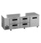 Side Mount Refrigerator, Three Section Undercounter, Drawer/Door Combo