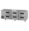 Side Mount Refrigerator, Three Section Undercounter, Stainless Drawers