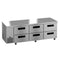 Side Mount Refrigerator, Three Section Undercounter, Stainless Drawers