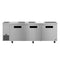 Side Mount Refrigerator, Three Section Undercounter, Stainless Doors