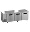 Side Mount Refrigerator, Three Section Undercounter, Stainless Doors