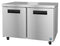 Refrigerator, Two Section Undercounter, Stainless Doors with Lock