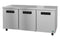 Refrigerator, Three Section Undercounter, Stainless Doors with Lock