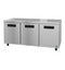 Refrigerator, Three Section Undercounter, Stainless Doors
