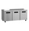 Refrigerator, Three Section Undercounter, Stainless Doors