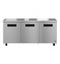 Refrigerator, Three Section Undercounter, Stainless Doors