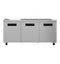 Refrigerator, Three Section Undercounter, Stainless Doors with Lock