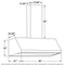 36” Designer Wall Mount Hood w/ Dimmable LED Lighting