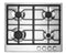 24 inch Italian-Made Gas Cooktop with 4 Brass Burners and Continuous Cast Iron Grates