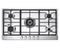 36 inch Italian-Made Gas Cooktop with 5 Brass Burners and Continuous Cast Iron Grates