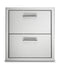19"W. Stainless Steel Double Drawers