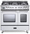 36 inch Prestige Series Freestanding Dual Fuel Double Oven Range with 5 Sealed Burners, 3.9 cu. ft. Oven Capacity, European Convection