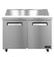 Refrigerator, Two Section Sandwich Prep Table, Stainless Doors