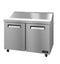 Refrigerator, Two Section Sandwich Prep Table, Stainless Doors