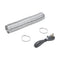 4' Black Dryer Vent Kit power cord, 3-wire, right-angle 3-prong plug, 8' metal slit-cuff vent, and two 4" clamps