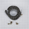 Dishwasher Inlet Supply Hose Kit of 12' rubber hose with two 3/8" ends, and 3/8" & 3/4" connectors