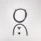 2' and 5' Black braided steam dryer hose kit with 90-degree elbow, Y-connector, 2 adaptors, and O-ring washers - 1 pack