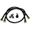 2' and 5' Black braided steam dryer hose kit with 90-degree elbow, Y-connector, 2 adaptors, and O-ring washers - 1 pack