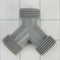 2' and 5' Black braided steam dryer hose kit with 90-degree elbow, Y-connector, and 5 washers - 1 pack