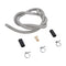 Dishwasher drain hose, extends 100-150 inches, with 3 metal wire hose clamps and 2 molded rubber straight end fittings