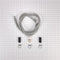 Dishwasher drain hose, extends 100-150 inches, with 3 metal wire hose clamps and 2 molded rubber straight end fittings