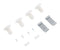 Washer & Dryer Stacking Kit for 27", with hooked galvanized steel brackets, 4 leveling dryer feet, 2 clips, and 4 screws