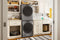 Washer & Dryer Stacking Kit for 27", with hooked galvanized steel brackets, 4 leveling dryer feet, 2 clips, and 4 screws