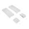 Ice Maker Removal Kit, with (1) plastic closure, (3) hole plugs, (1) evaporator cover, (1) tube fitting cover and (2) ice trays