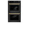 Autograph Edition 30 In. Professional True Convection Double Wall Oven With Air Fry And Self Clean In Black Stainless Steel With Champagne Bronze Handles