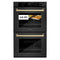 Autograph Edition 30 In. Professional True Convection Double Wall Oven With Air Fry And Self Clean In Black Stainless Steel With Champagne Bronze Handles