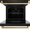 Autograph Edition 30 In. Professional True Convection Double Wall Oven With Air Fry And Self Clean In Black Stainless Steel With Champagne Bronze Handles