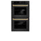 Autograph Edition 30 In. Professional True Convection Double Wall Oven With Air Fry And Self Clean In Black Stainless Steel With Champagne Bronze Handles