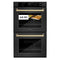 Autograph Edition 30 In. Professional True Convection Double Wall Oven With Air Fry And Self Clean In Black Stainless Steel With Champagne Bronze Handles