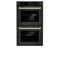 Autograph Edition 30 In. Professional True Convection Double Wall Oven With Air Fry And Self Clean In Black Stainless Steel With Polished Gold Handles