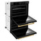 Autograph Edition 30 In. Professional True Convection Double Wall Oven With Air Fry And Self Clean In Black Stainless Steel With Polished Gold Handles