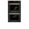 Autograph Edition 30 In. Professional True Convection Double Wall Oven With Air Fry And Self Clean In Black Stainless Steel With Polished Gold Handles