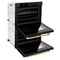Autograph Edition 30 In. Professional True Convection Double Wall Oven With Air Fry And Self Clean In Black Stainless Steel With Polished Gold Handles