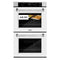 30 In. Professional True Convection Double Wall Oven With Air Fry And Self Clean In Satin Stainless Steel With White Matte Doors