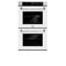 30 In. Professional True Convection Double Wall Oven With Air Fry And Self Clean In Satin Stainless Steel With White Matte Doors