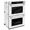 30 In. Professional True Convection Double Wall Oven With Air Fry And Self Clean In Satin Stainless Steel With White Matte Doors