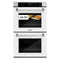 30 In. Professional True Convection Double Wall Oven With Air Fry And Self Clean In Satin Stainless Steel With White Matte Doors
