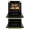 Autograph Edition 30 In. Professional True Convection Double Wall Oven With Air Fry And Self Clean In Satin Stainless Steel With Champagne Bronze Handles