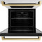 Autograph Edition 30 In. Professional True Convection Double Wall Oven With Air Fry And Self Clean In Satin Stainless Steel With Champagne Bronze Handles